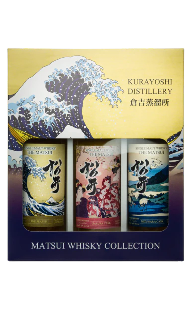 KURAYOSHI MATSUI WHISKEY ( PEATED, SAKURA CASK, MIZUNARA ) JAPAN 3X200ML