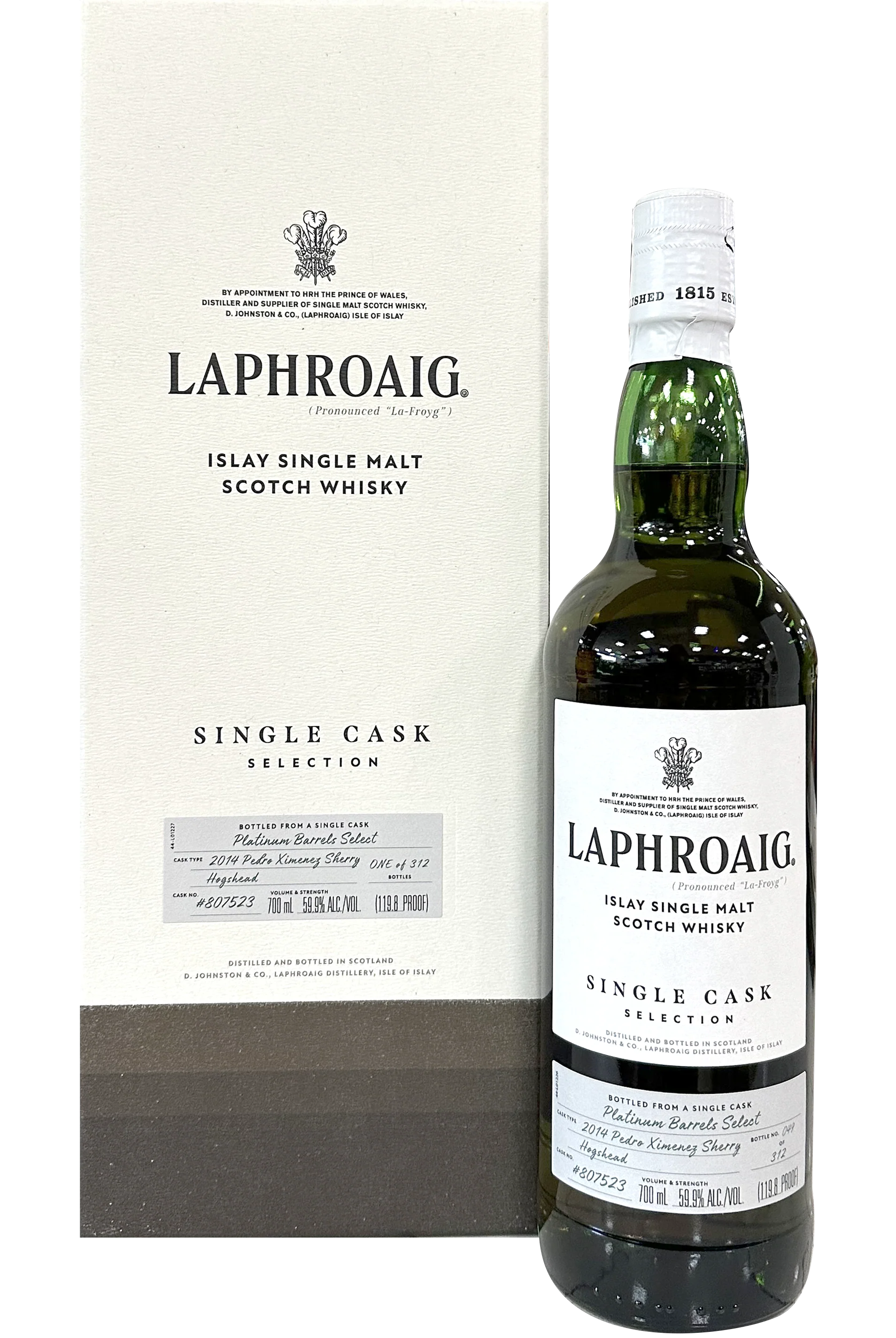 LAPHROAIG SCOTCH SINGLE MALT LIMITED SINGLE CASK SELECTION PX SHERRY CASK ISLAY 700ML