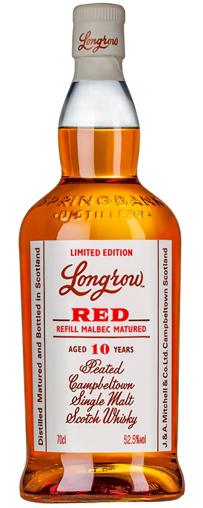 LONGROW RED SCOTCH SINGLE MALT PEATED REFILL MALBEC MATURED LIMITED EDITION 10YR 750ML