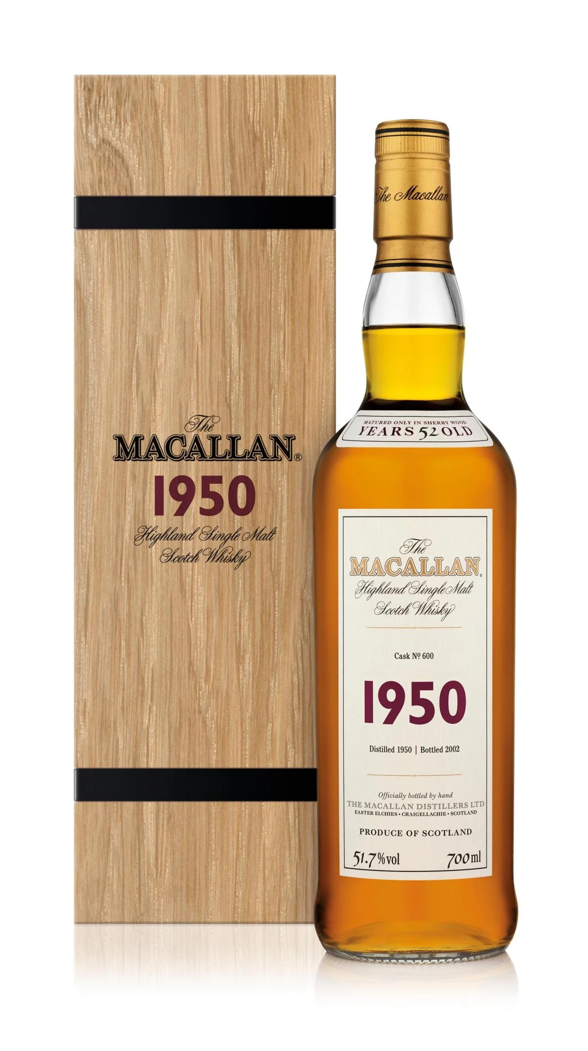MACALLAN FINE AND RARE SCOTCH SINGLE MALT CASK 600 1950 750ML