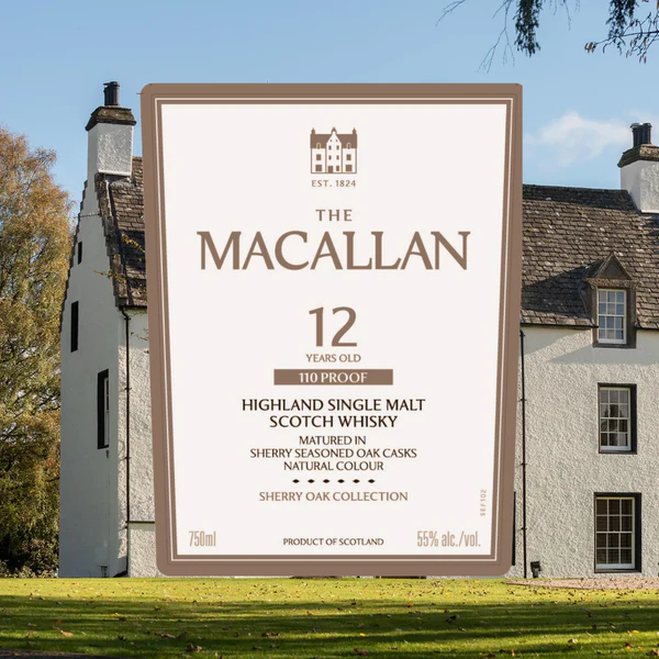 MACALLAN SCOTCH SINGLE MALT SHERRY OAK CASK 12YR 110PF 750ML - Image 2