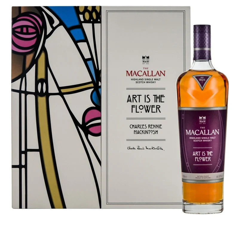 MACALLAN X CHARLES RENNIE MACKINTOSH SCOTCH SINGLE MALT LIMITED ART IS THE FLOWER EDITION 700ML
