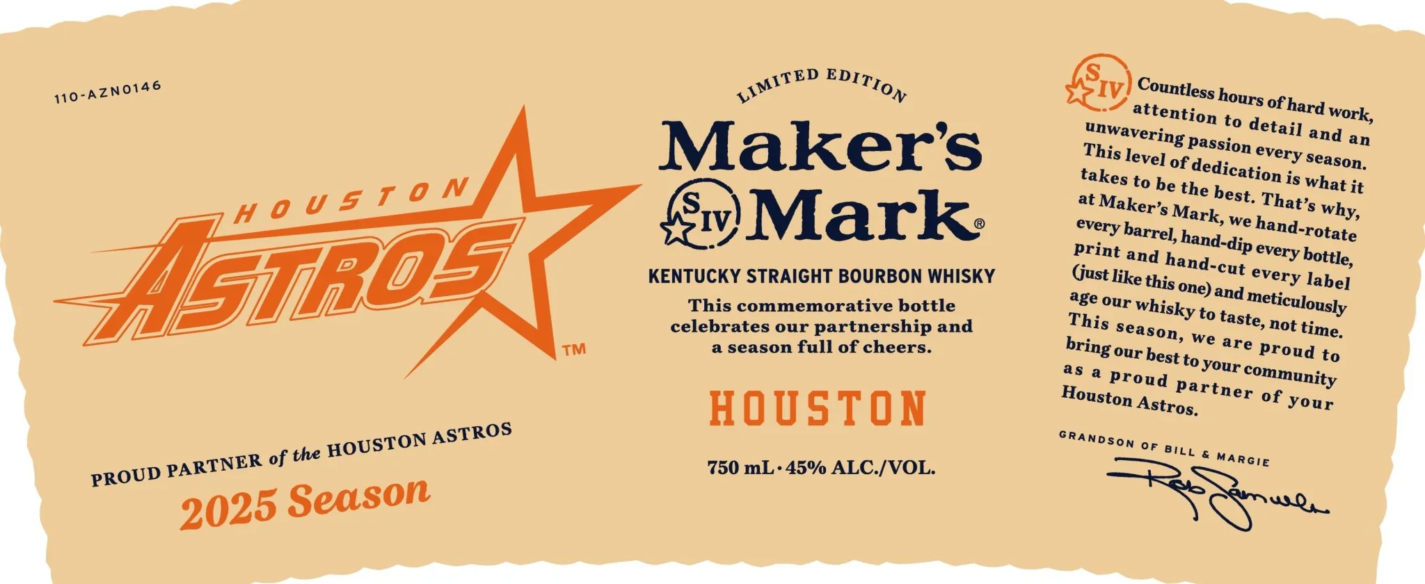 MAKERS MARK BOURBON STRAIGHT LIMITED HOUSTON ASTROS EDITION KENTUCKY 750ML - Image 2