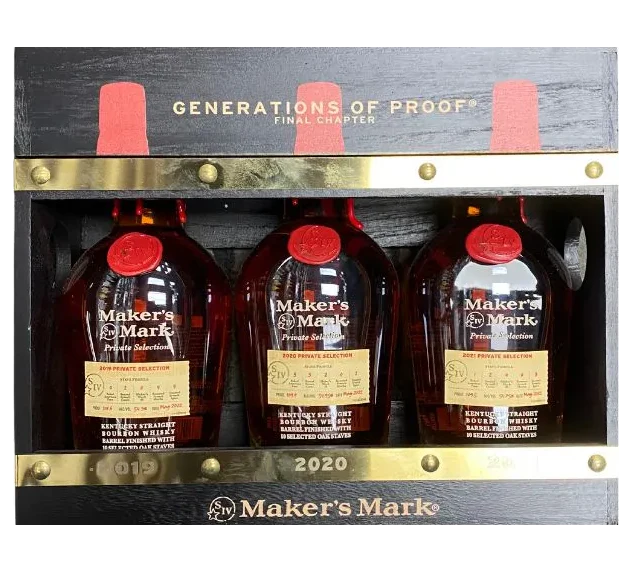 MAKERS MARK GENERATIONS OF PROOF BOURBON PRIVATE SELECTION (2019, 2020, 2021) KENTUCKY 3X375ML