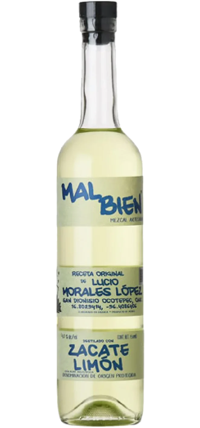 MAL BIEN MEZCAL ARTESANAL ZACATE LIMON 750ML