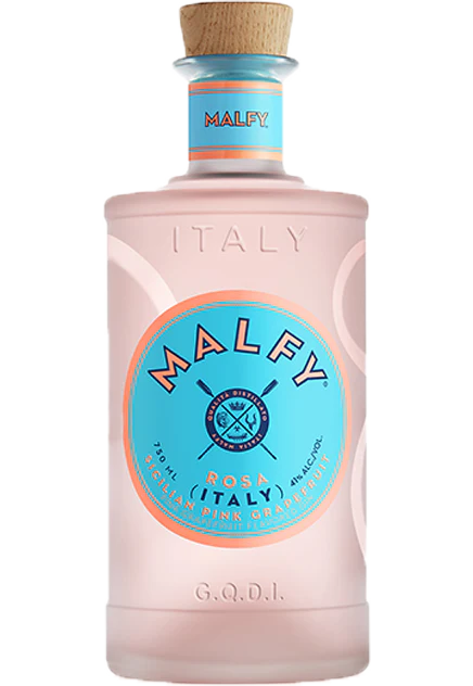 MALFY GIN ROSA PINK GRAPEFRUIT GFT PK W/ COPA GLASSES ITALY 750ML