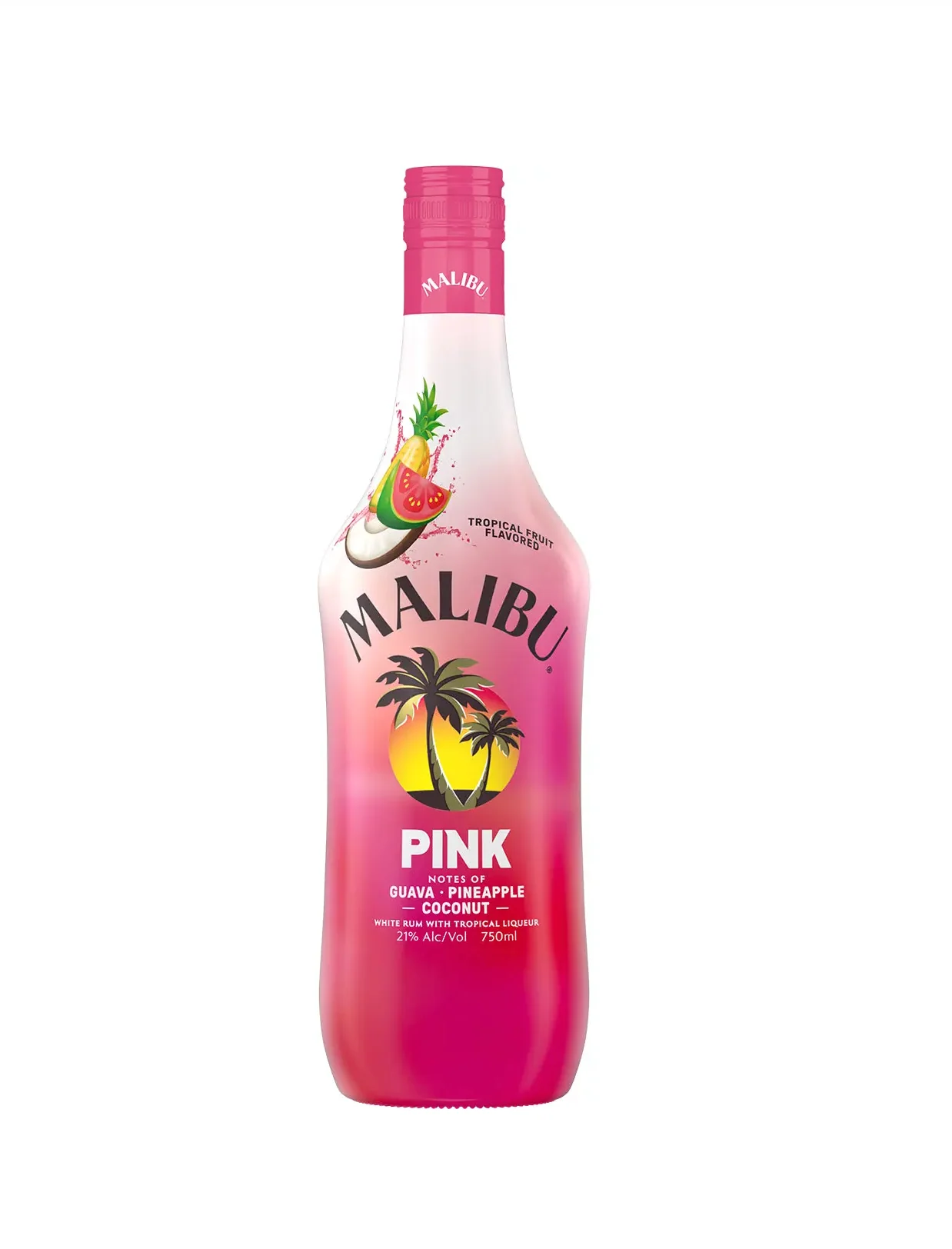 MALIBU RUM PINK GUAVA PINEAPPLE COCONUT FLAVOR CARIBBEAN 750ML