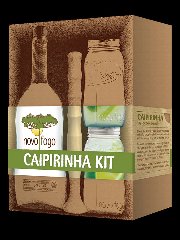 NOVO FOGO CACHACA SILVER CAIPIRINHA KIT 750ML