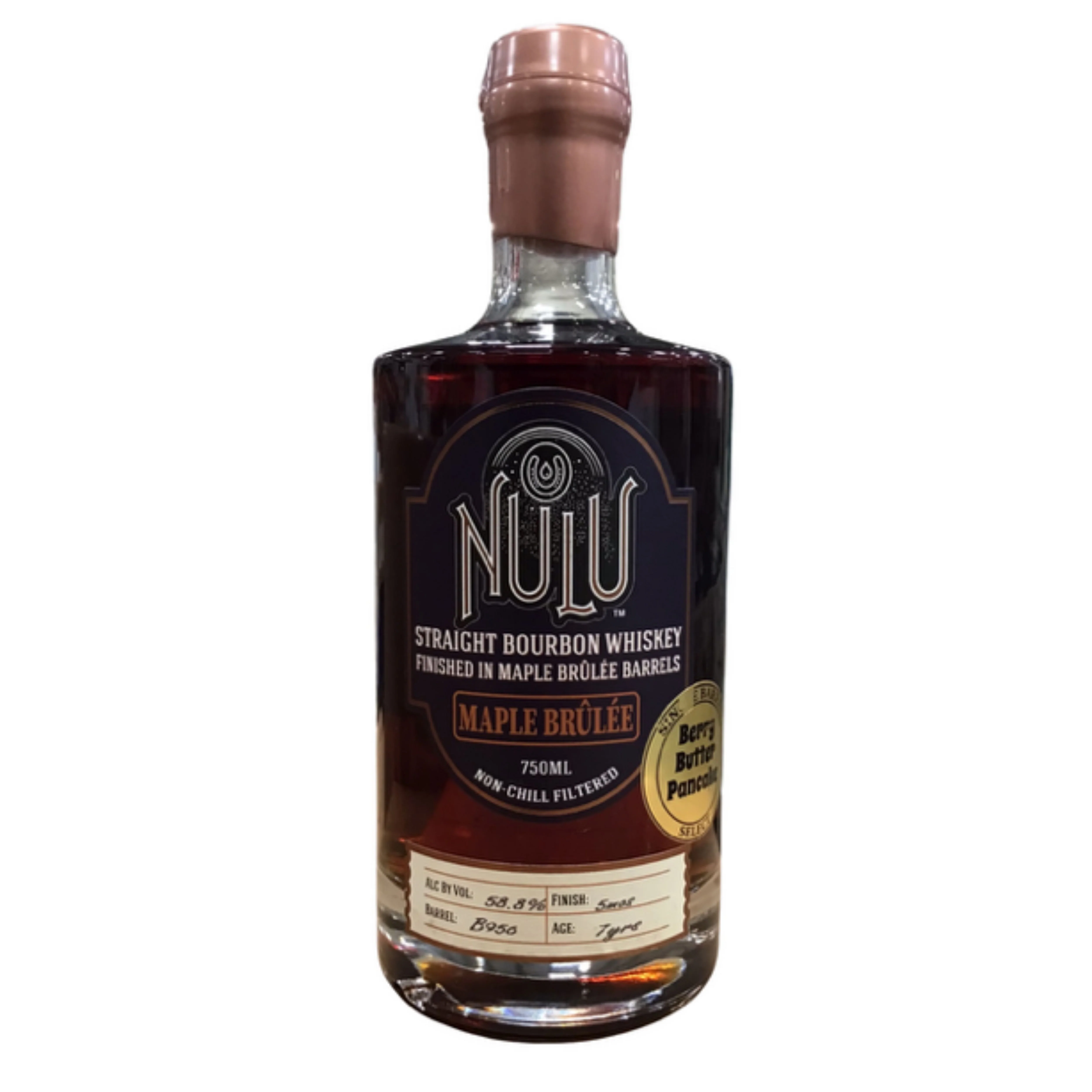 NULU BOURBON SINGLE BARREL BERRY BUTTER PANCAKE SELECT FINISHED IN MAPLE BRULEE BARRELS  KENTUCKY 7YR 750ML