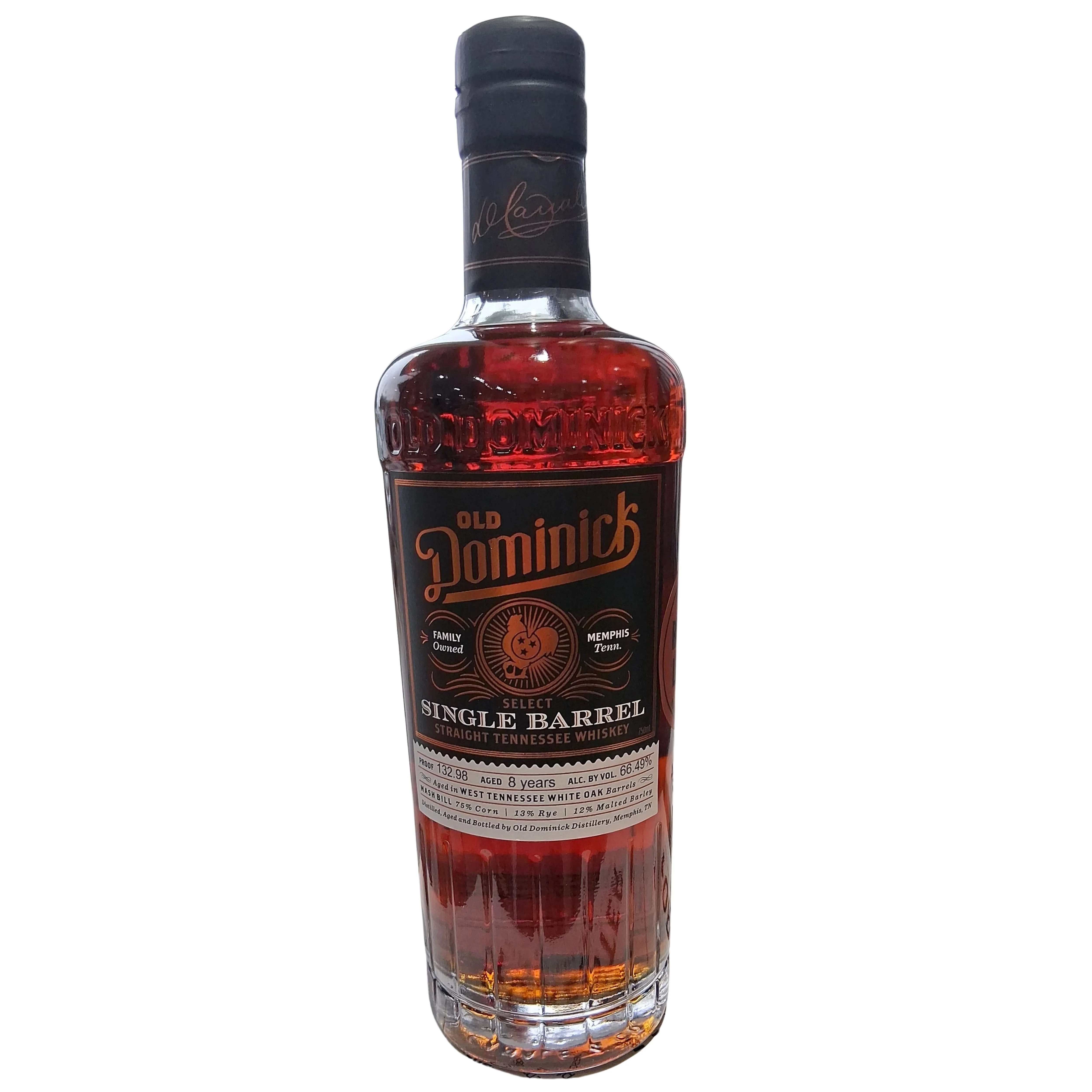OLD DOMINICK BOURBON STRAIGHT PRIVATE SINGLE BARREL SELECT 8YR TENNESSE 750ML