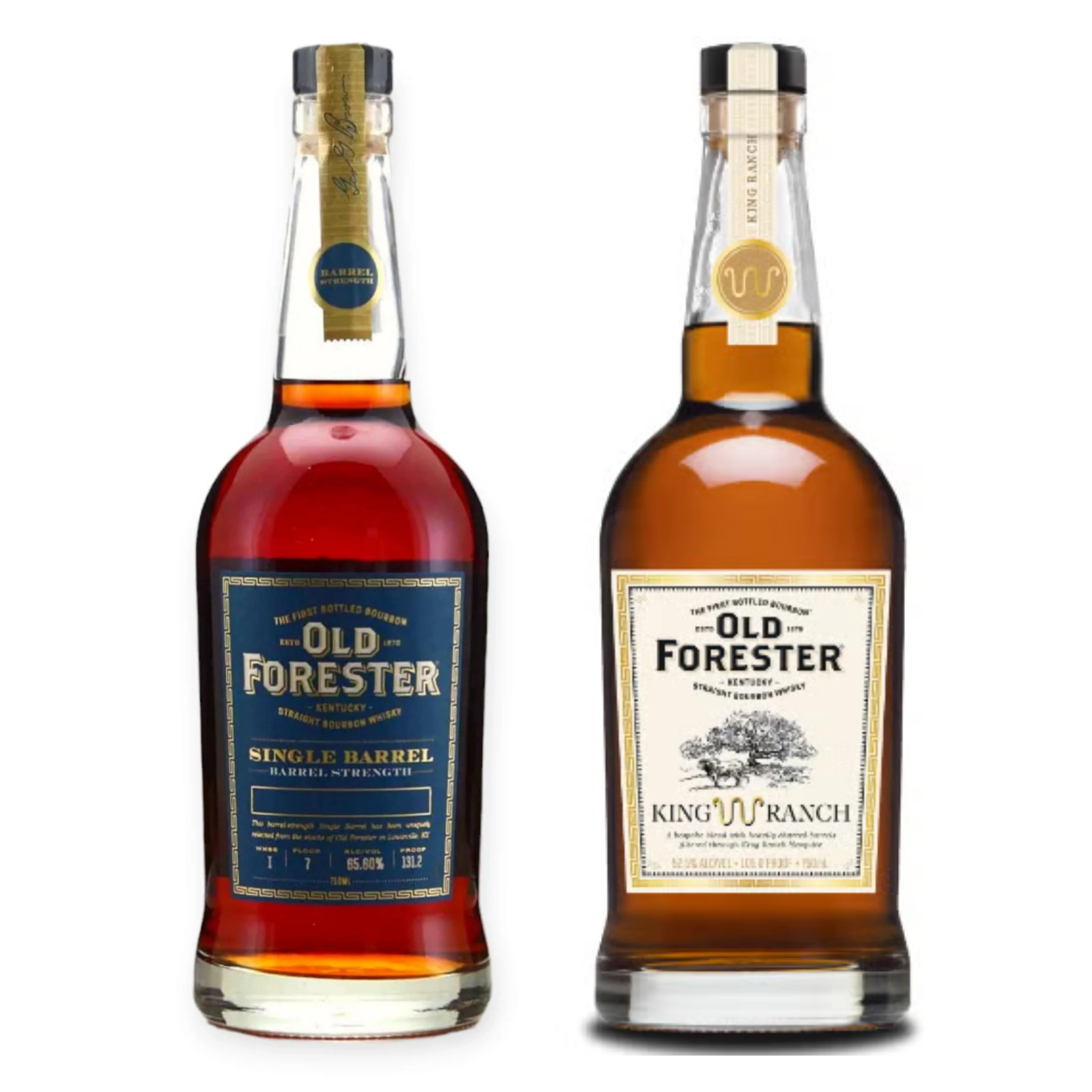 Old Forester Bourbon Single Barrel Strength + Old Forester Bourbon King Ranch