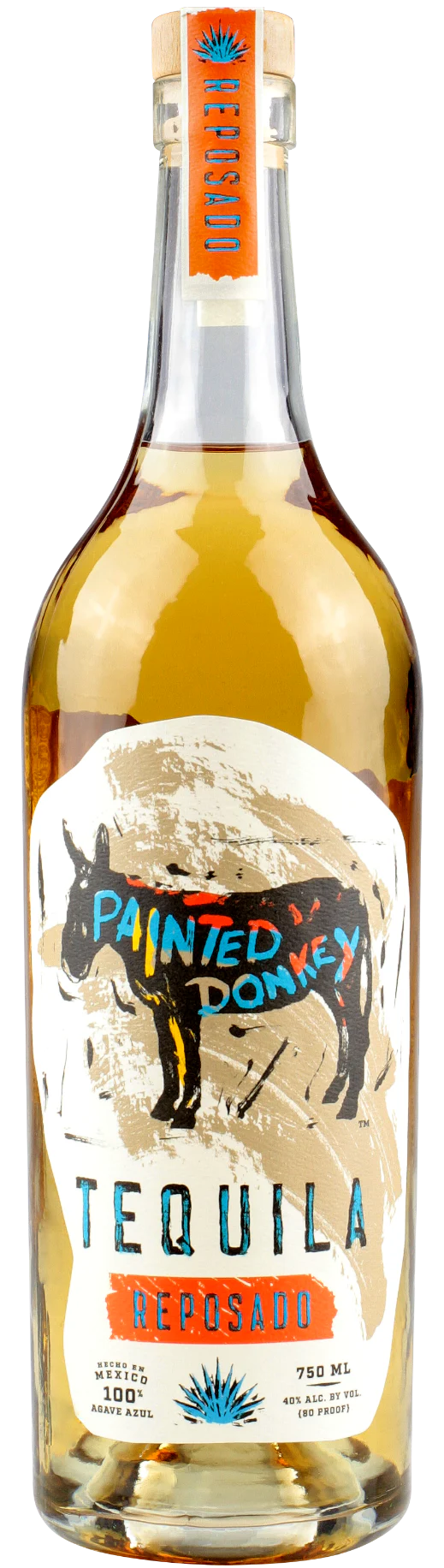PAINTED DONKEY TEQUILA REPOSADO 750ML