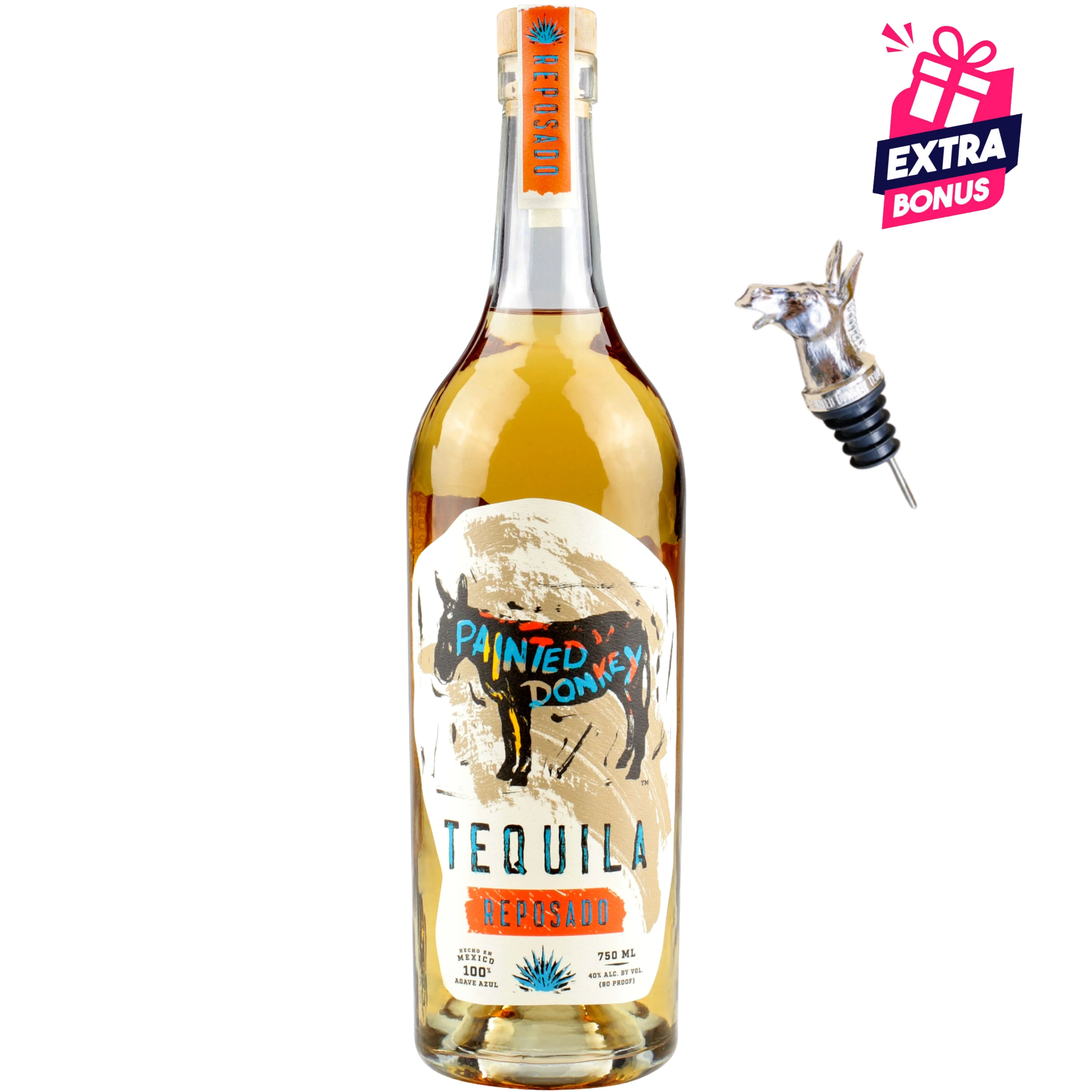 PAINTED DONKEY TEQUILA REPOSADO 750ML - Image 2