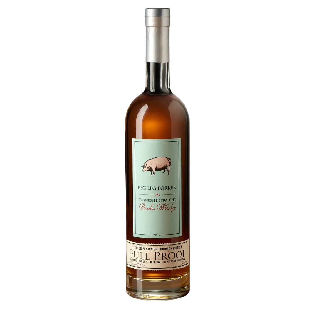 PEG LEG PORKER BOURBON WHISKY STRAIGHT FULL PROOF TENNESSEE 750ML