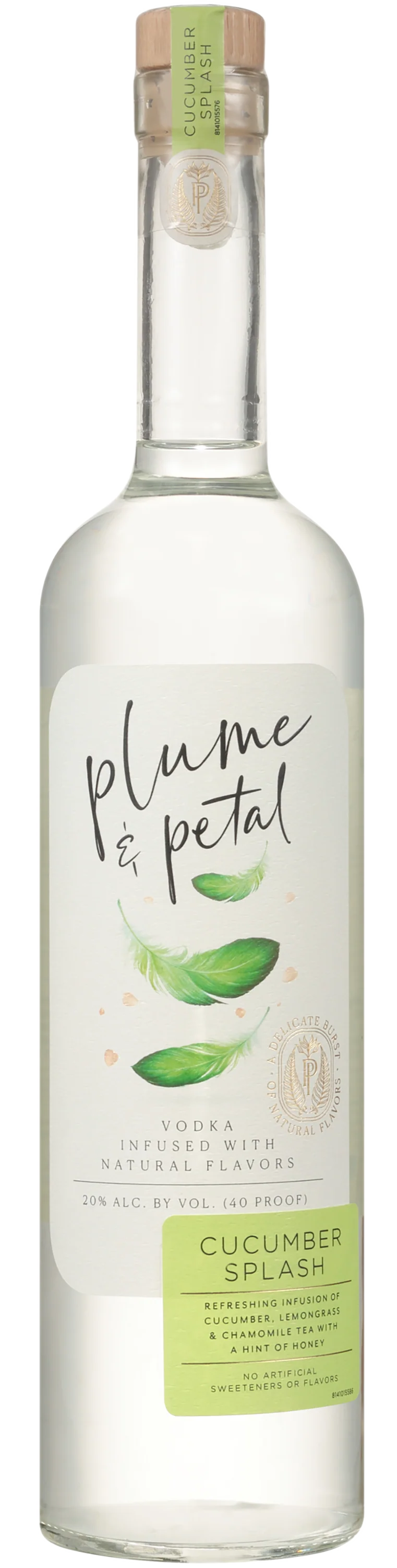 PLUME AND PETAL VODKA CUCUMBER SPLASH NATURAL FLAVOR FLORIDA 750ML