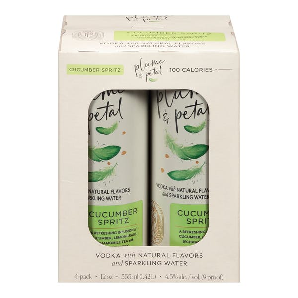 PLUME AND PETAL VODKA CUCUMBER SPRITZ 4X12OZ CANS