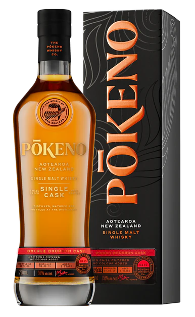 POKENO WHISKY SINGLE MALT DOUBLE BOURBON CASK # 0415 NEW ZEALAND 700ML