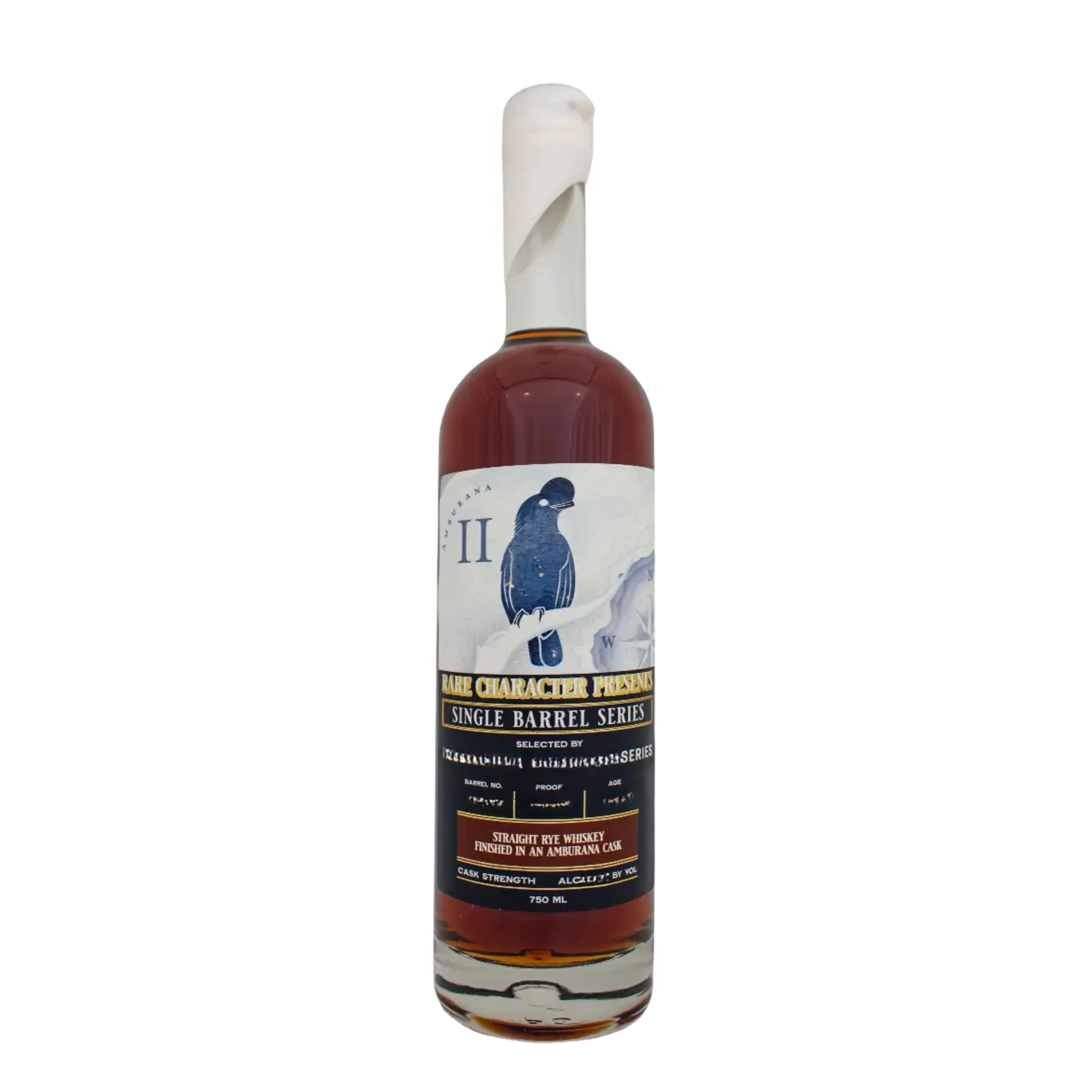 RARE CHARACTER WHISKEY RYE SINGLE BARREL SERIES FINISHED IN AMBURANA CASK INDIANA 750ML - Image 2