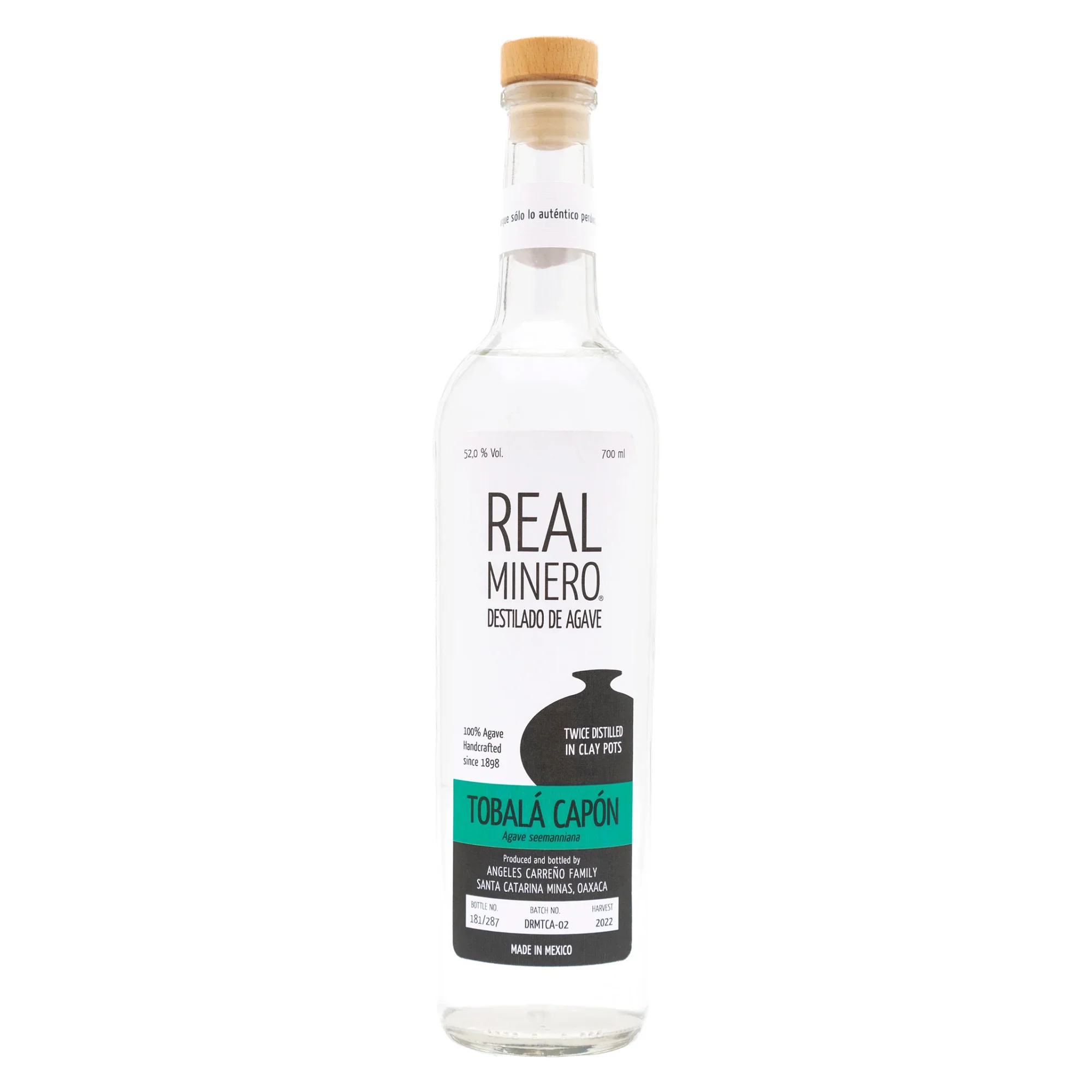 REAL MINERO AGAVE SPIRIT TOBALA CAPON AGAVE SEEMANNIANA OAXACA 750ML