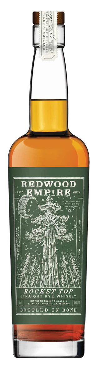 REDWOOD EMPIRE WHISKEY STRAIGHT RYE ROCKET TOP BOTTLED IN BOND CALIFORNIA 750ML