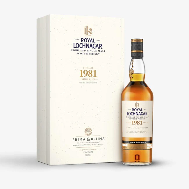 ROYAL LOCHNAGAR SCOTCH SINGLE MALT NATURAL CASK STRENGTH PRIMA & ULTIMA DISTILLED IN 1981 40YR 700ML