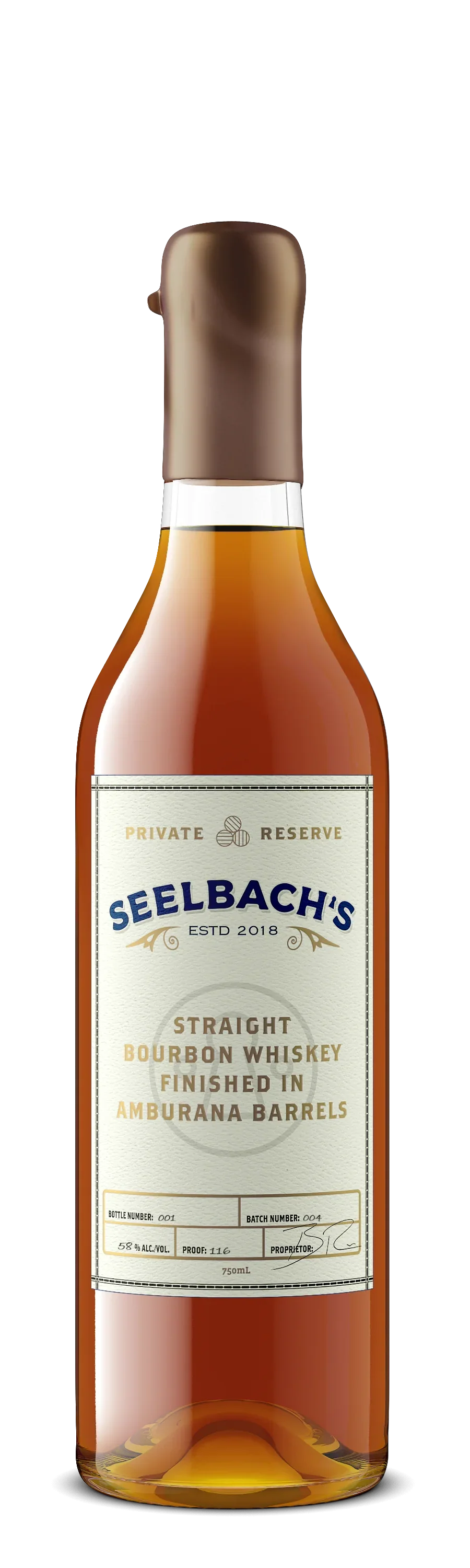 SEELBACHS BOURBON PRIVATE RESERVE FINISHED IN AMBURANA BARRELS KENTUCKY 750ML