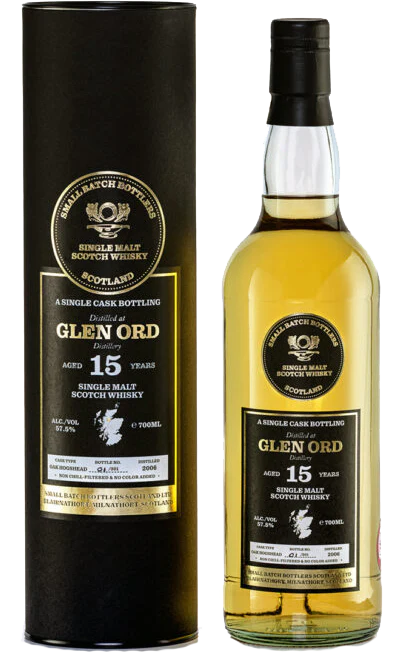 SMALL BATCH BOTTLERS SCOTCH SINGLE MALT SINGLE CASK DISTLLED AT GLEN ORD 15YR 700ML