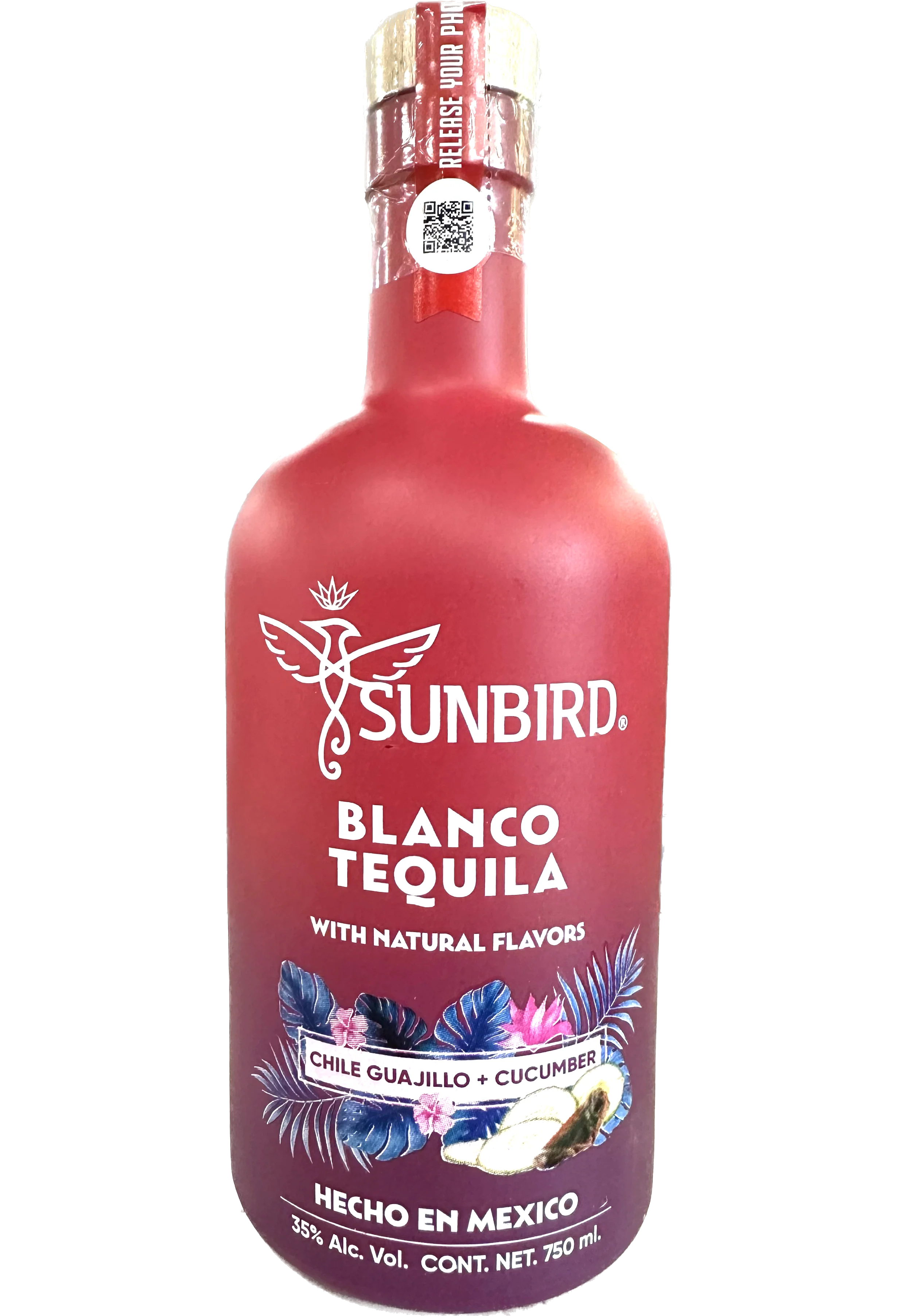 SUNBIRD TEQUILA BLANCO CHILE GUAJILLO CUCUMBER FLAVOR 750ML