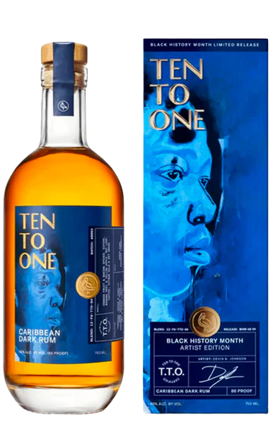 TEN TO ONE RUM DARK BLACK HISTORY MONTH CARIBBEAN 750ML