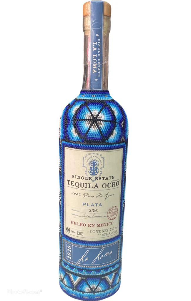 TEQUILA OCHO TEQUILA PLATA LIMITED HUICHOL EDITION 750ML