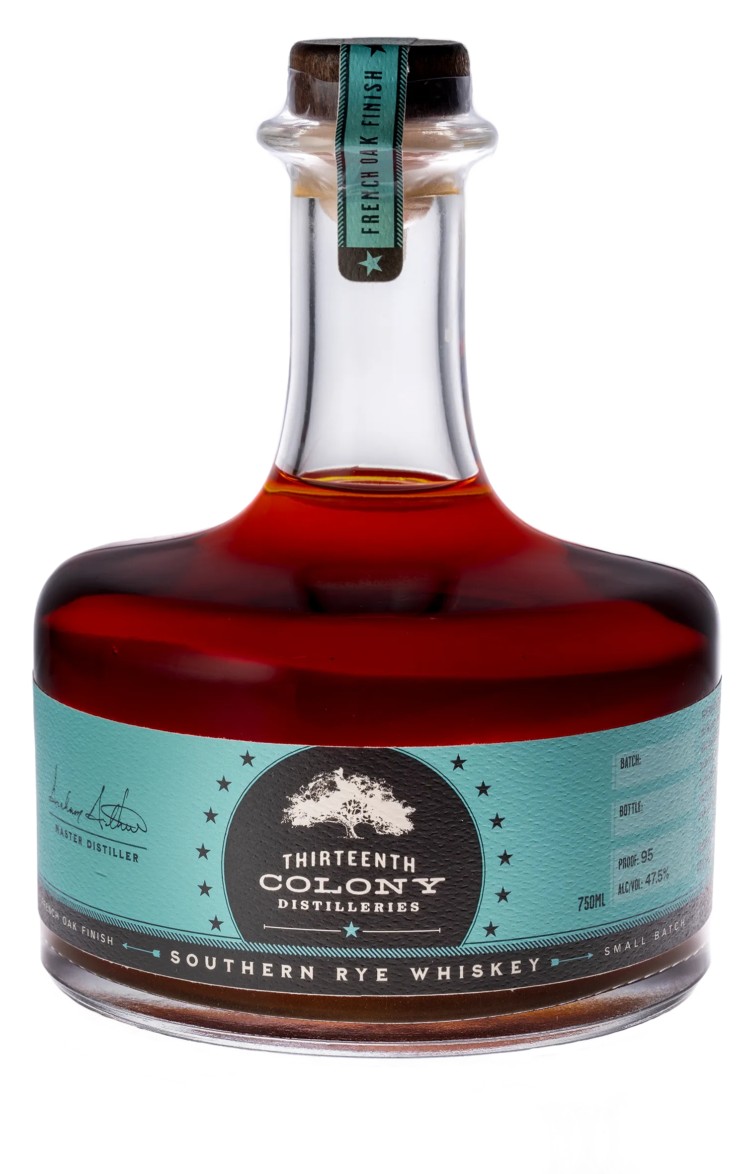 THIRTEENTH COLONY WHISKEY RYE SMALL BATCH FRENCH OAK FINISH GEORGIA 750ML