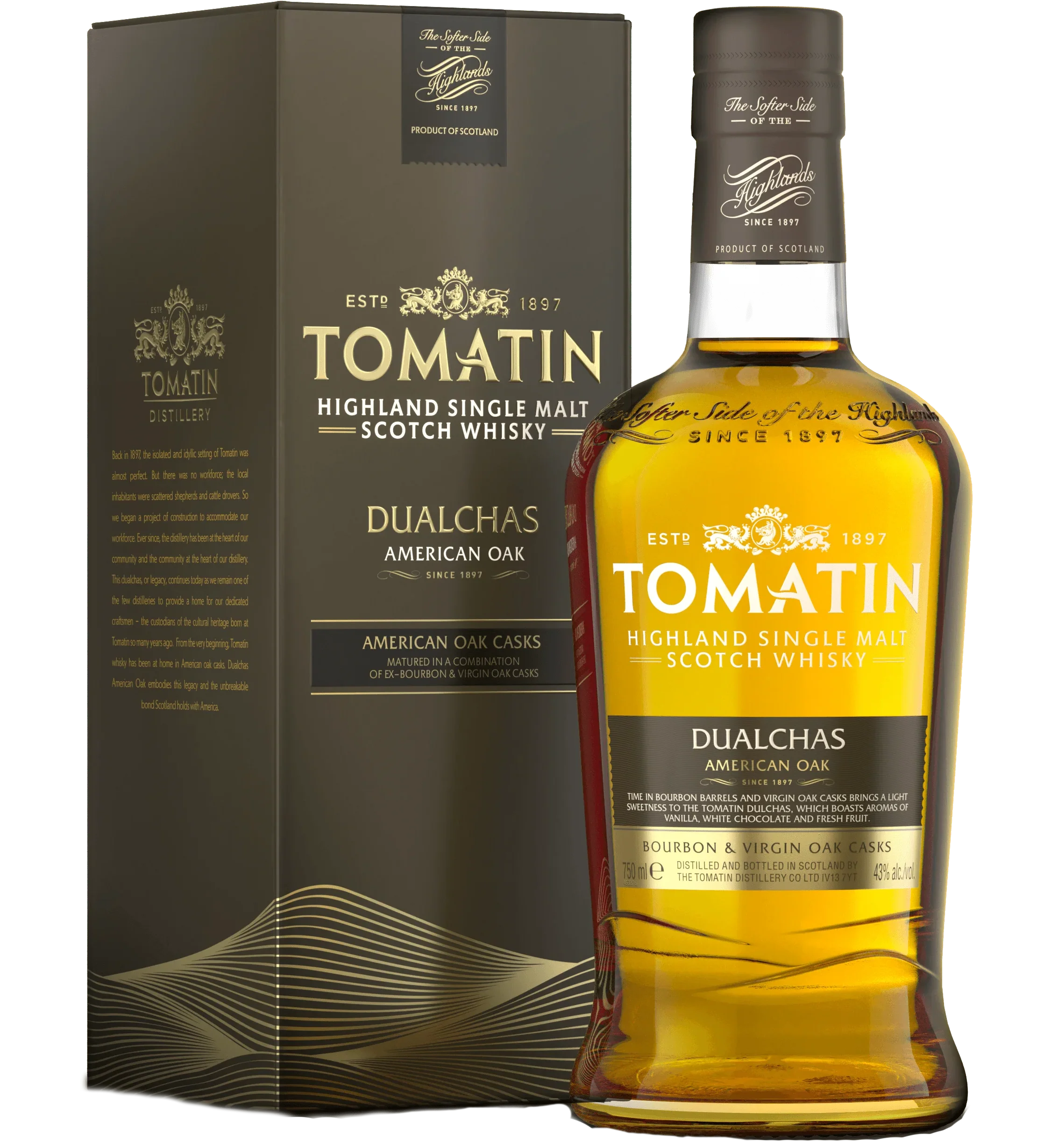 TOMATIN SCOTCH SINGLE MALT DUALCHAS HIGHLAND 86PF 750ML
