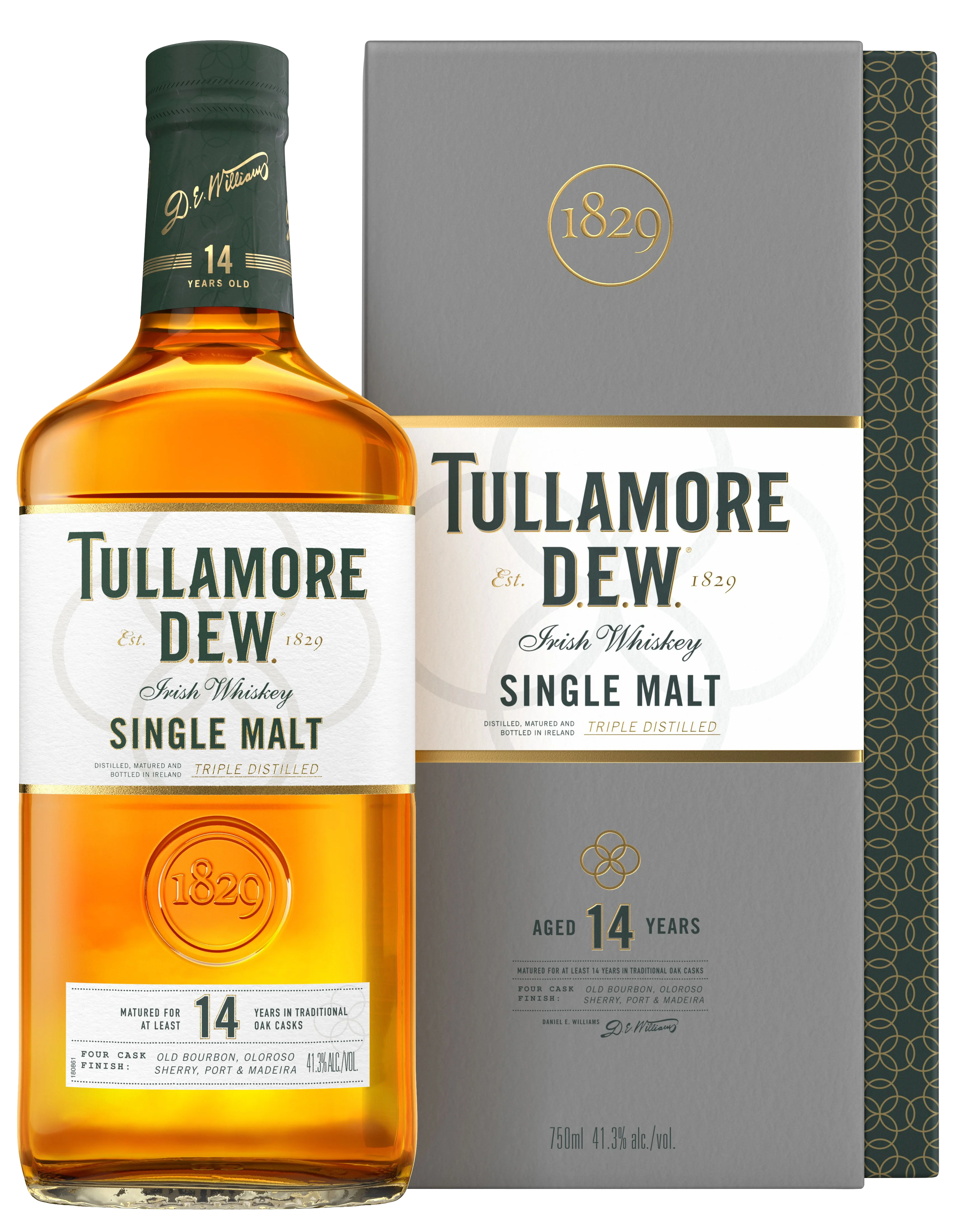 TULLAMORE DEW WHISKEY SINGLE MALT IRISH 82.6PF 14YR 750ML
