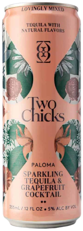 TWO CHICKS PALOMA TEQUILA GRAPEFRUIT COCKTAIL SPARKLING 4X12OZ CANS