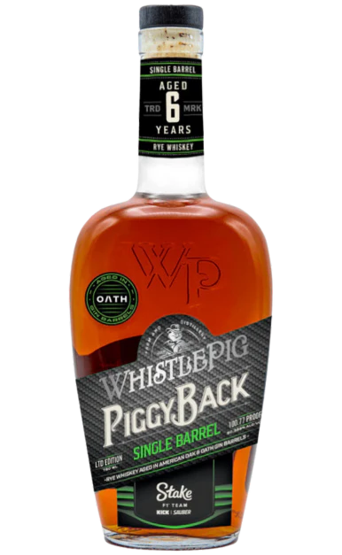 WHISTLEPIG PIGGY BACK BOURBON WHISKEY SINGLE BARREL STAKE F1 TEAM LIMITED EDITION VERMONT 750ML