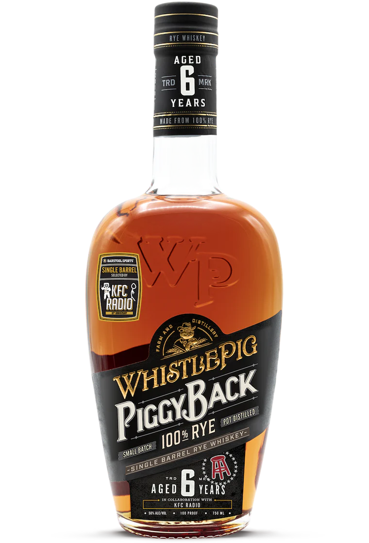 WHISTLEPIG PIGGY BACK KFC RADIO RYE WHISKEY SINGLE BARREL 6YR 750ML