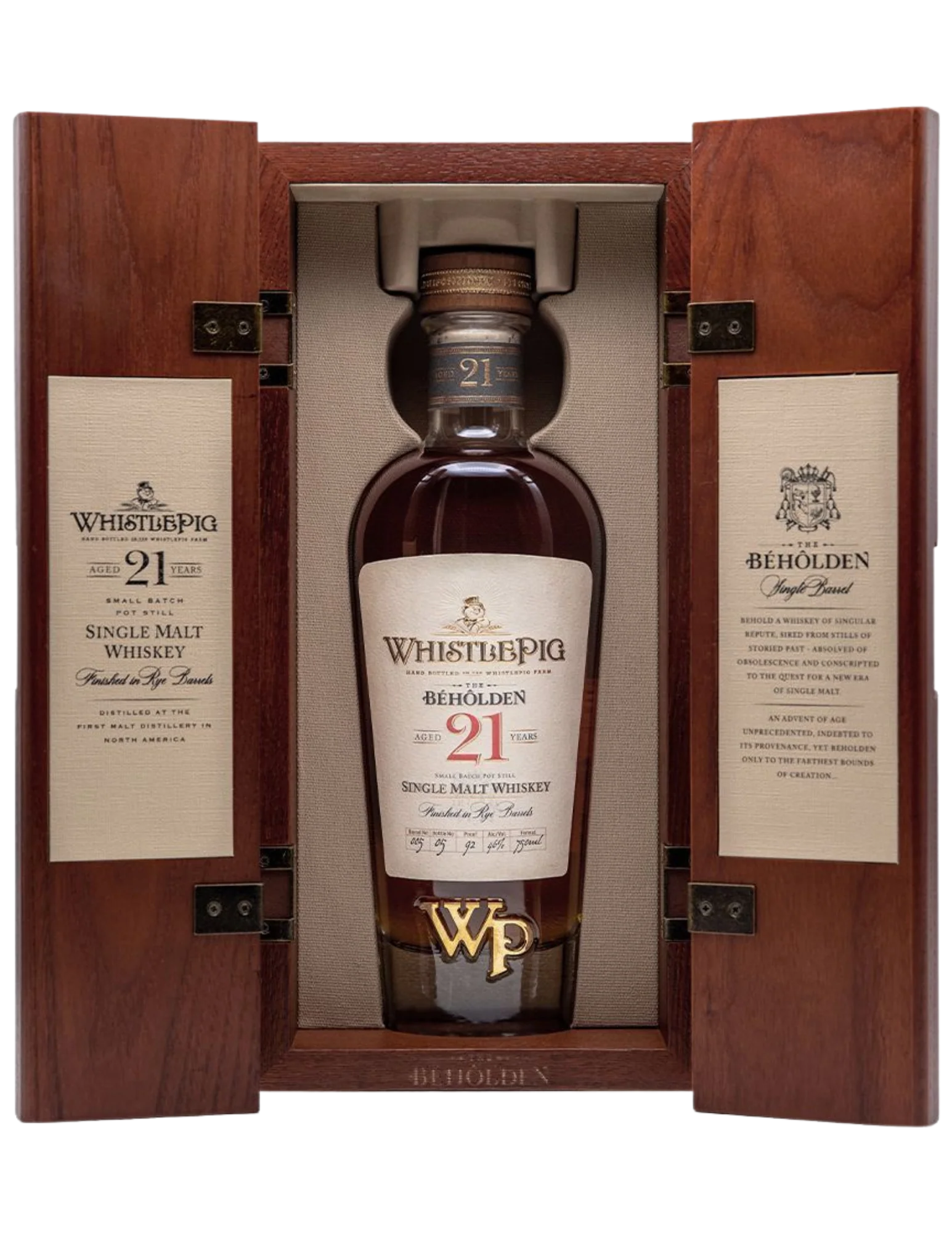 WHISTLEPIG WHISKEY THE BEHOLDEN SINGLE MALT 21YR 92PF 750ML
