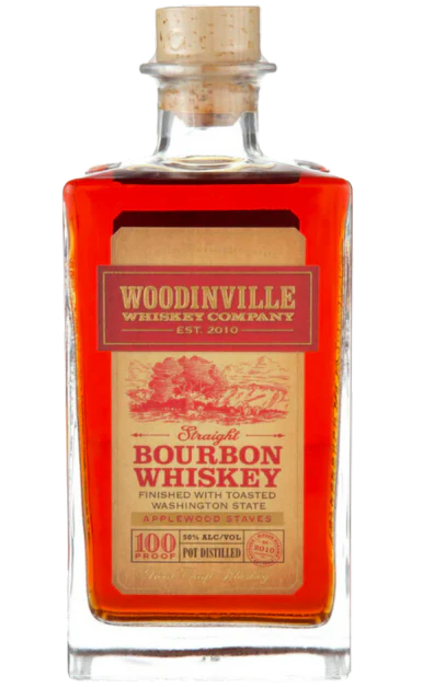 WOODINVILLE BOURBON WHISKEY FINISHED WITH TOASTED APPLEWOOD STAVES 100PF WASHINGTON 750ML